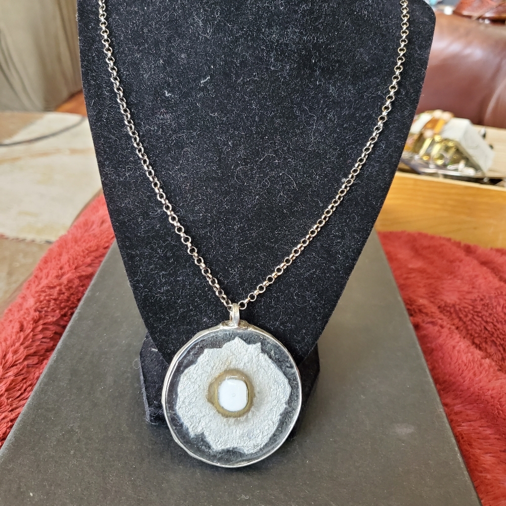 Handmade artisan glass statement necklace